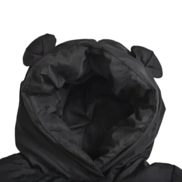 Zara Down Black Puffer Jacket Snap  Button Kids Size 4-5 - Picture 2 of 7